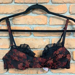 Agent Provocateur Eugenie Bra Floral Jacquard Balconette Lace Trim Size 36A